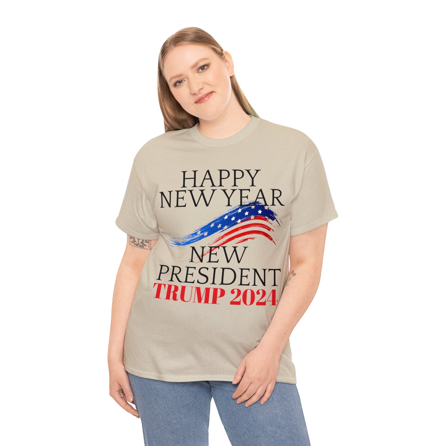 Happy New Year New President Trump 2024 Unisex Heavy Cotton Tee