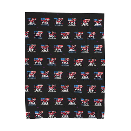 Trump 2024 Take America Back schwarze Samt-Plüschdecke