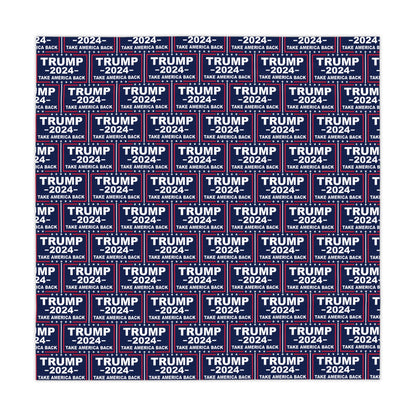 Trump 2024 Take America Back Blue Celebration Fabric Tablecloth