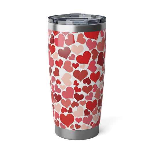 Stainless Steel Full of Hearts, Red and Pink Vagabond 20oz Tumbler
