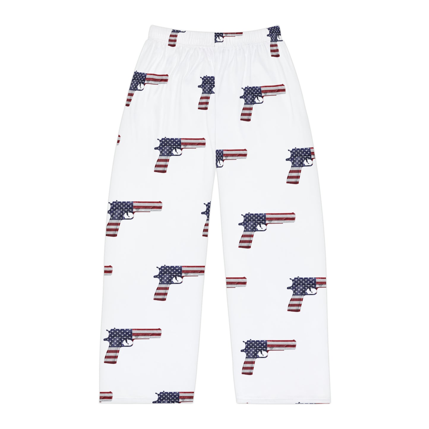 American Flag Pistol Men's Polyester Lounge Comfy Pajama Pants
