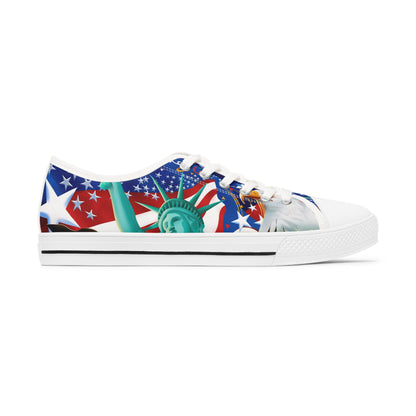 All American All-Over-Print-Damen-Low-Top-Sneakers USA 4. Juli