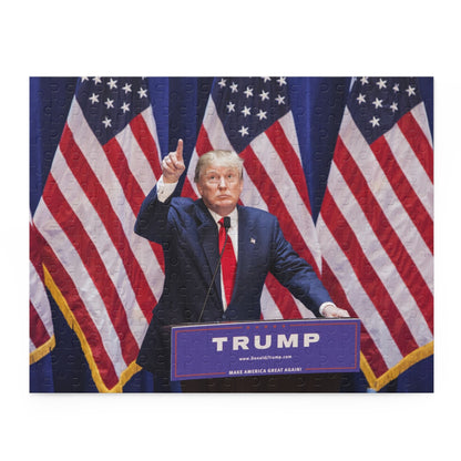 Trump with American Flags MAGA  (252 or 500 Piece) High Quality Thick Puzzle Game