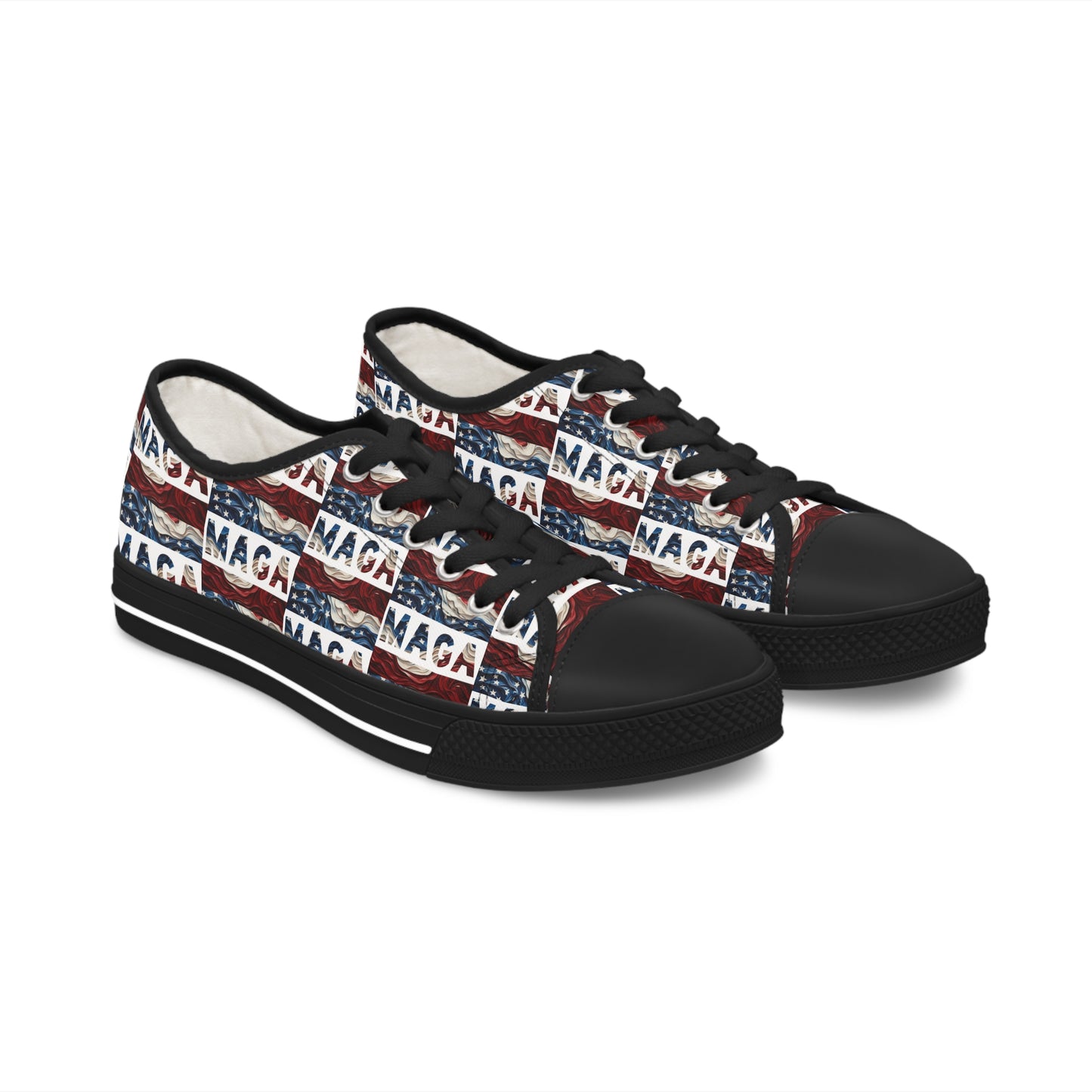 MAGA Trump Red white and blue All Over Print Women's Low Top Sneakers