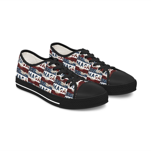 MAGA Trump Red white and blue All Over Print Women's Low Top Sneakers