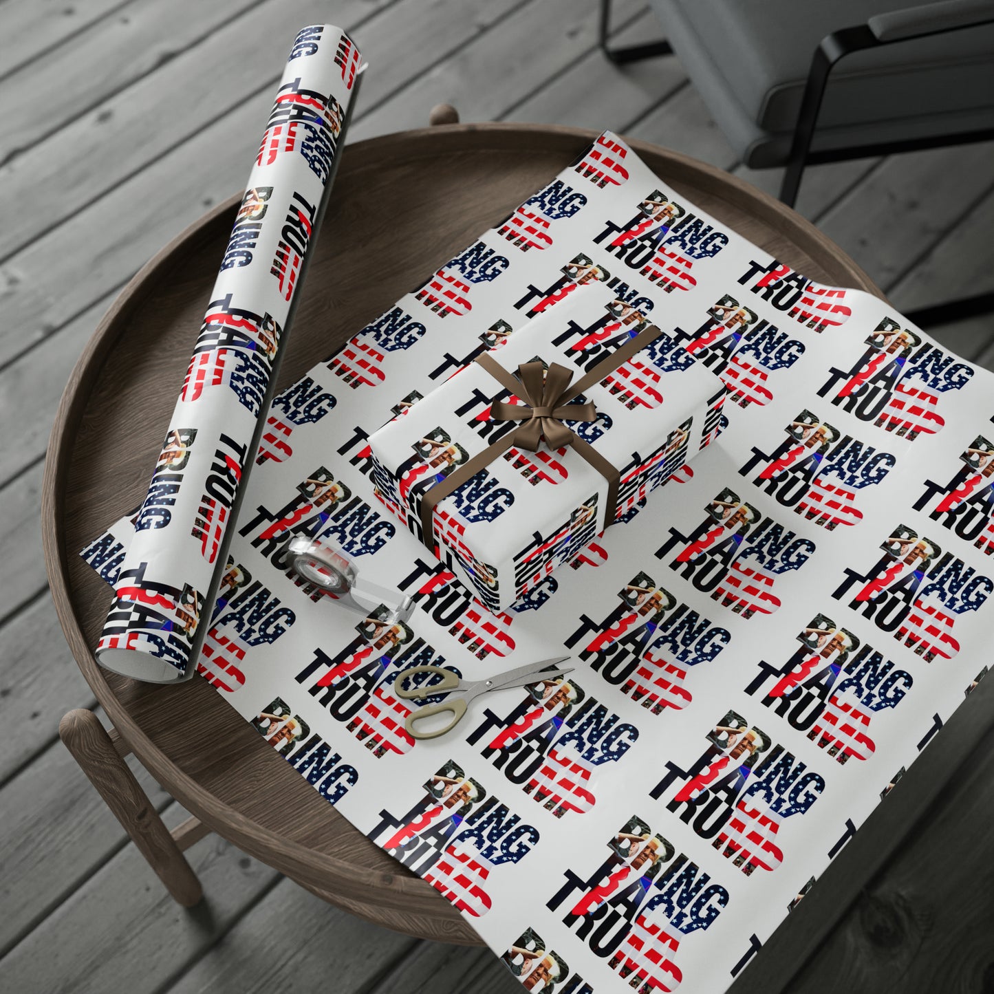 Bring Back Trump White Birthday Gift Present Wrapping Paper MAGA