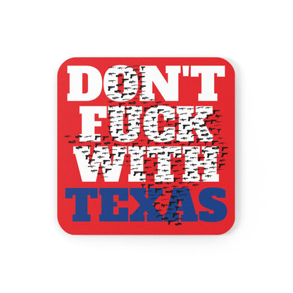 Don't F*** With Texas 2A state outline Cork Back Coaster