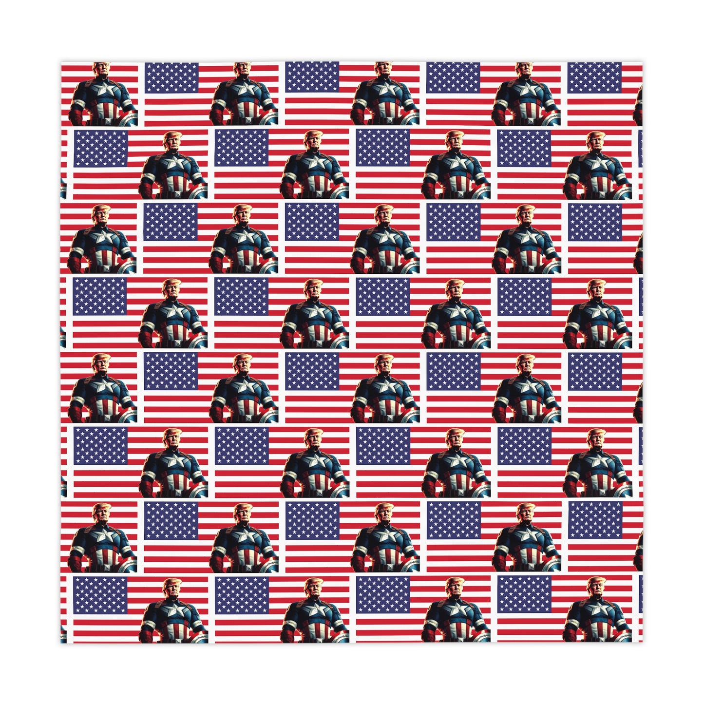 Captain Trump American Red White and Blue Celebration Fabric Tablecloth