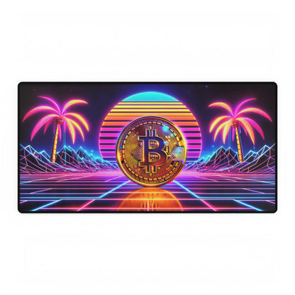 Bitcoin Cryptocurrency Miami Cyberpunk style High Definition Desk Mat Mousepad