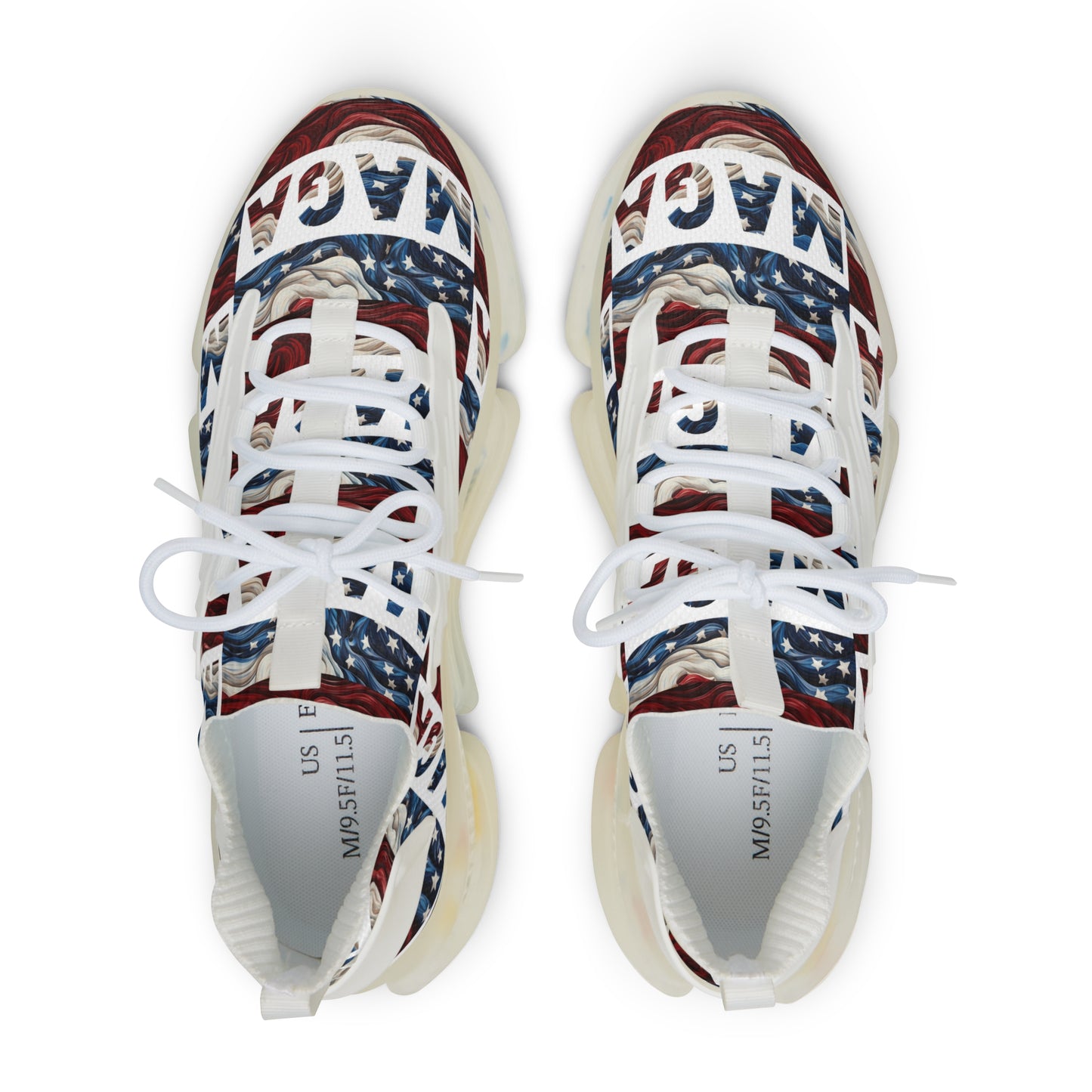 MAGA Trump 2024 Mesh-Sneaker für Herren in Rot, Weiß und Blau