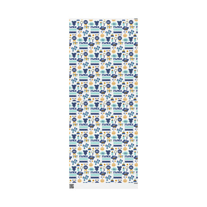 Baby Shower Boy Blue Toys Drawing Cartoon Present Birthday Gift Wrapping Papers