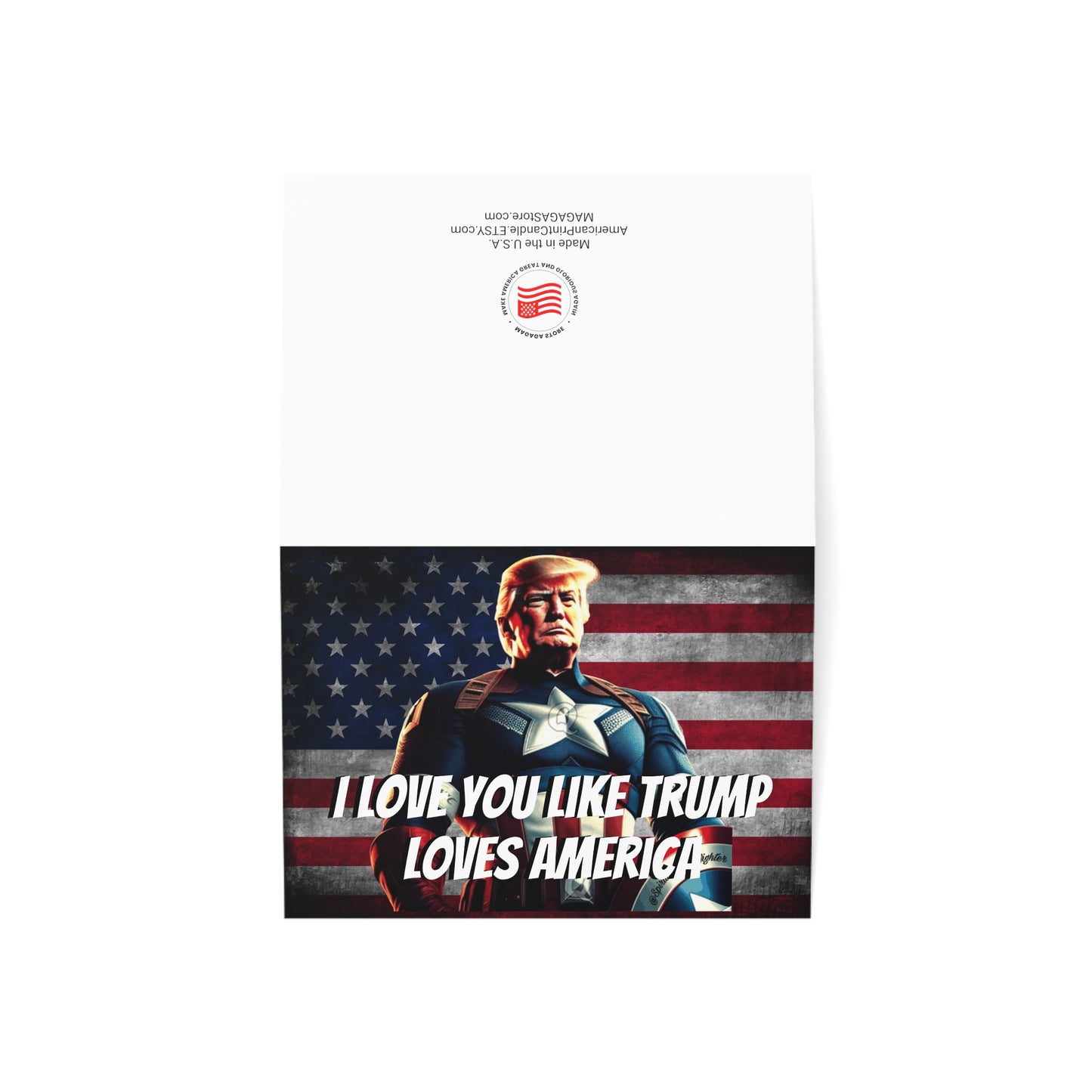 Captain Trump America I love you like Trump Loves America Anniversary Greeting Cards