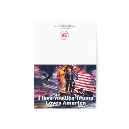 I love you like Trump Loves America Mother's Day MAGA Solider Greeting Cards