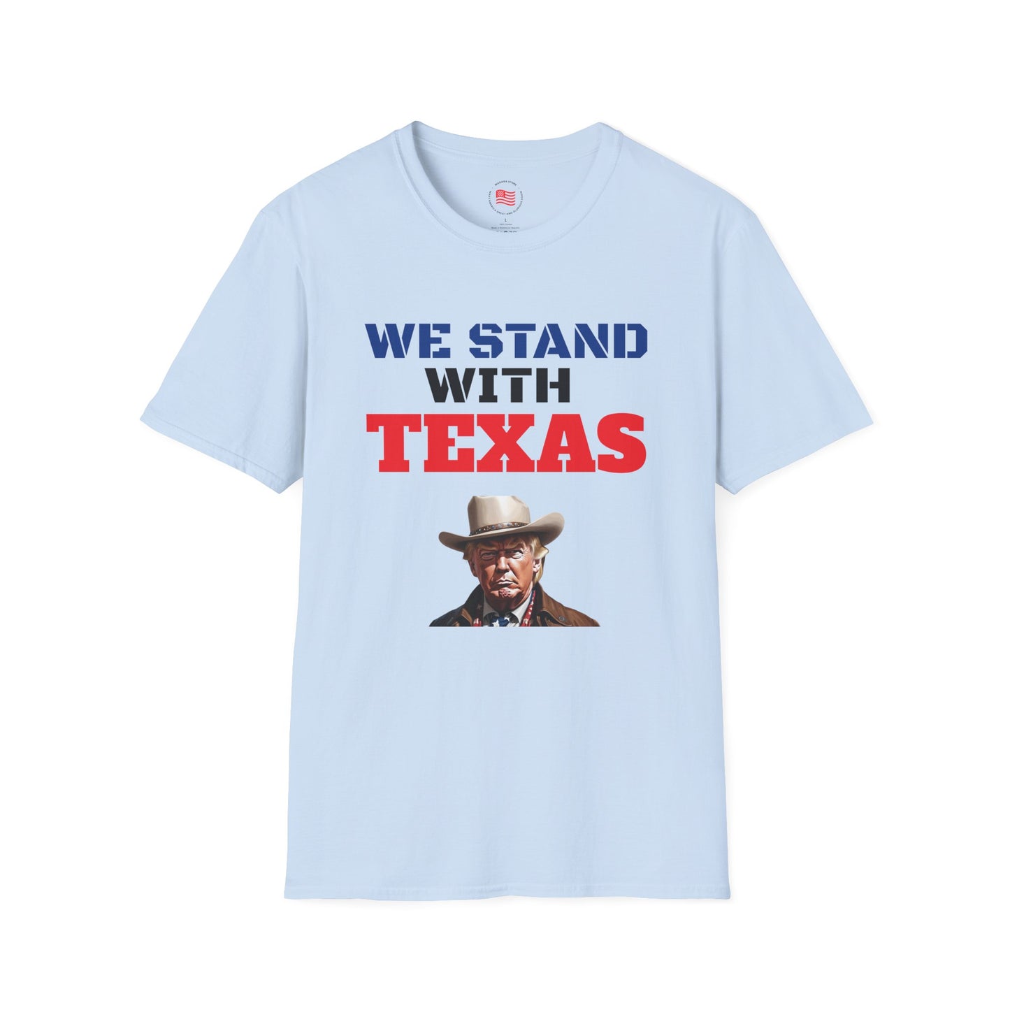 We Stand With Texas Flag Trump 2024 Unisex Softstyle T-Shirt MAGA