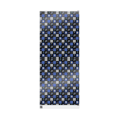 Back the Blue Police Badge Line Pattern Flag Birthday Gift Wrapping Paper