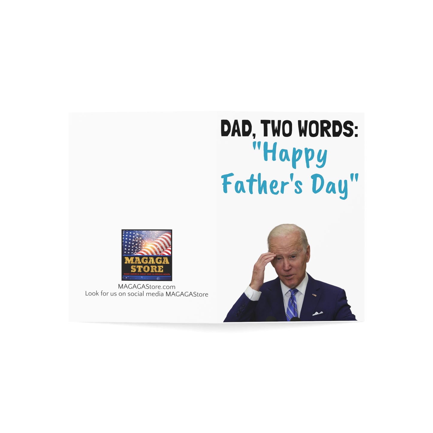 Dad two Words Happy Father's Day Funny Biden Greeting Card Trump