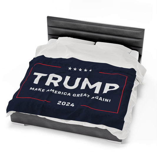 Trump MAGA Make America Great Again Velveteen Plush Blanket Mother's Father's Day Anniversary Gift Present