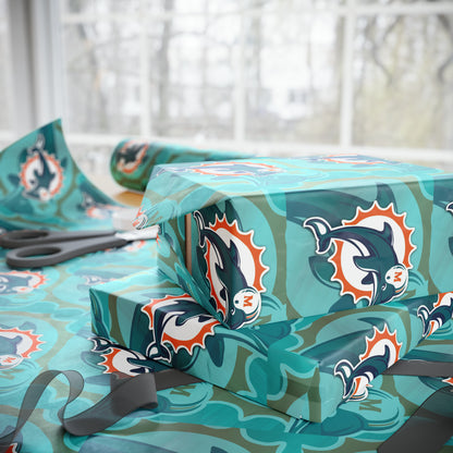 Miami Dolphins Logo NFL Football Birthday Gift Wrapping Paper Holiday