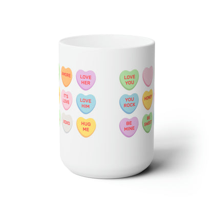 Candy heart "Be Mine" Valentine's Day Ceramic Mug Jumbo 15oz