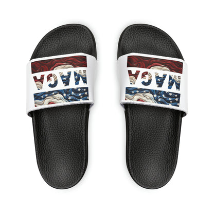 Bequeme PU-Sandalen MAGA für Herren in Rot, Weiß und Blau von Trump