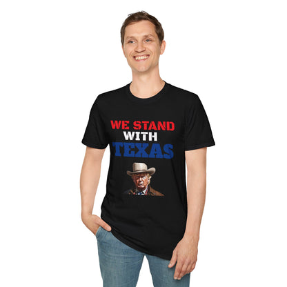 We Stand With Texas Flag Trump 2024 Unisex Softstyle T-Shirt MAGA