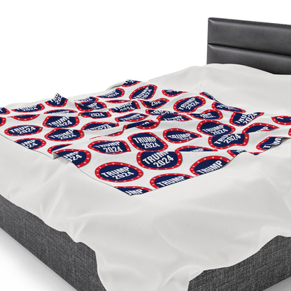 Trump 2024 Velveteen Plush Blanket MAGA