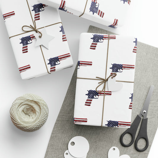 American Flag Gun 2A Christmas Wrapping Paper