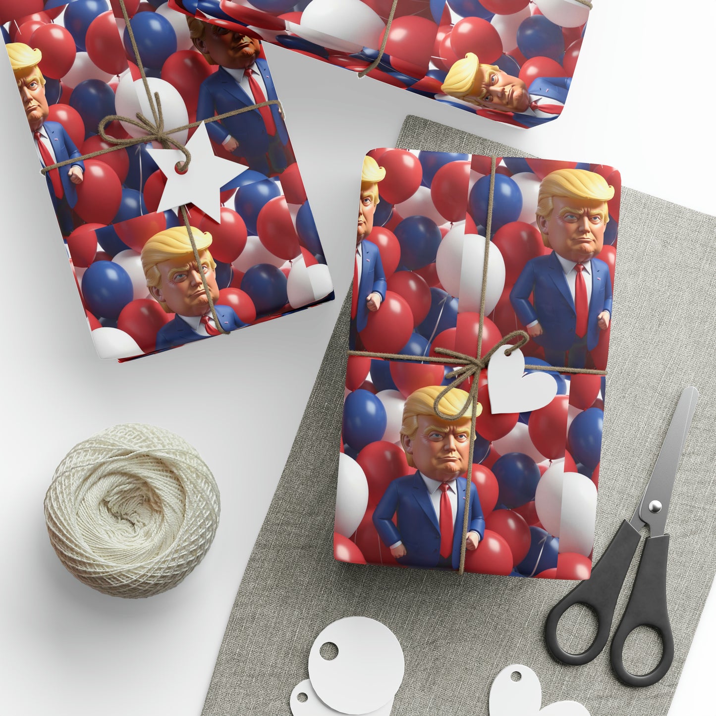 Trump Balloons Happy Birthday Red White MAGA Birthday Gift Present Wrapping Paper