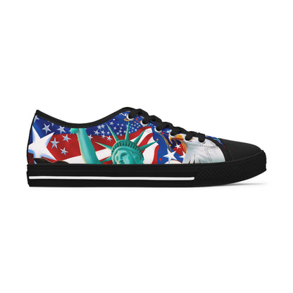 All American All-Over-Print-Damen-Low-Top-Sneakers USA 4. Juli