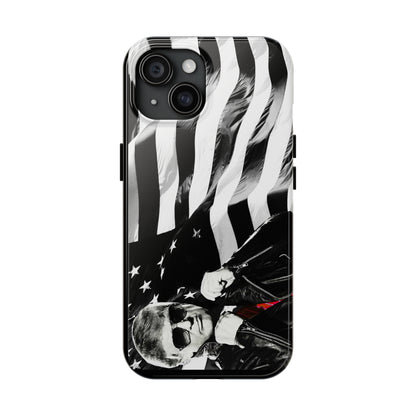 Cool Trump in Leather Jacket Black and White Apple iPhone Tough Phone Cases