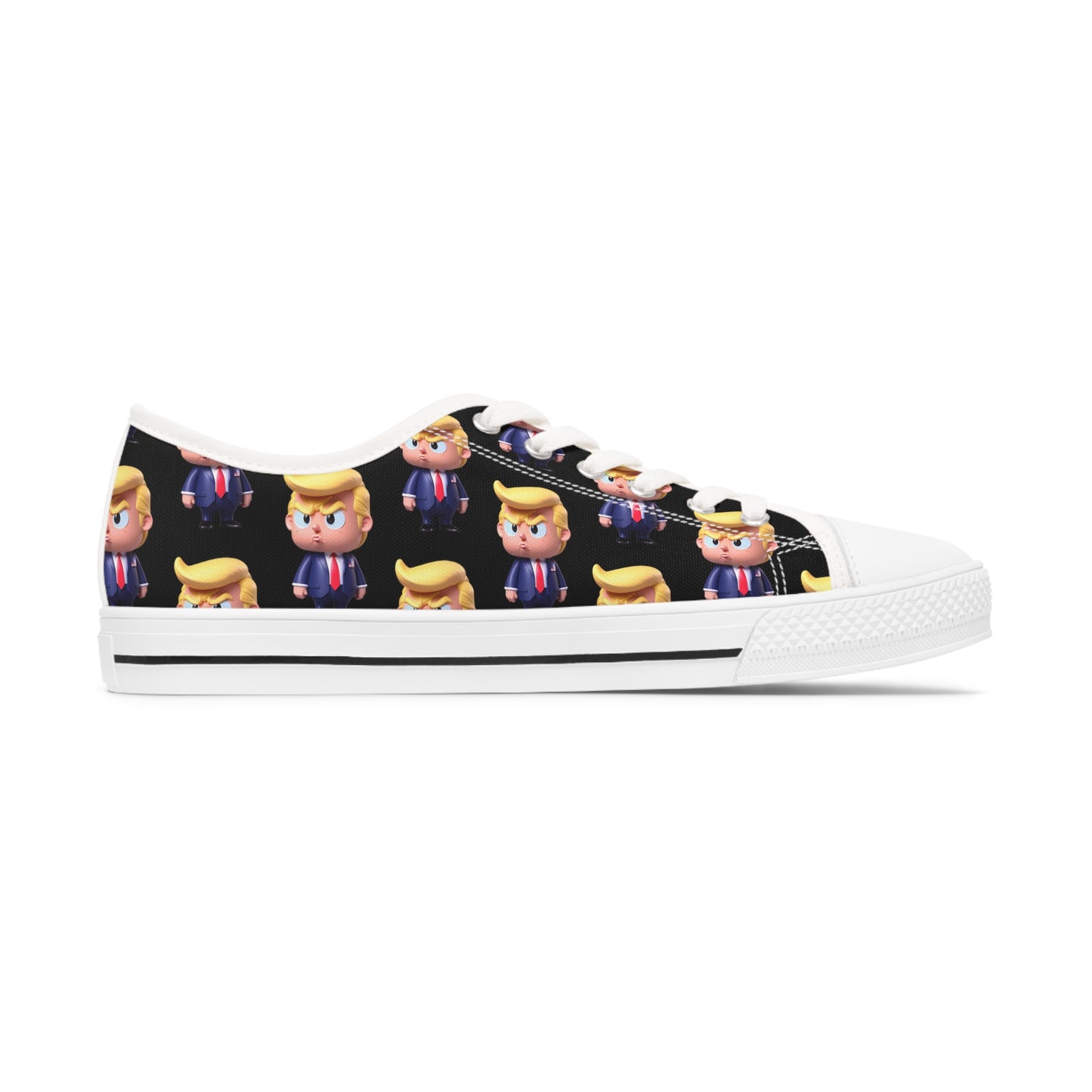 Little Trump all over Print black Women's Low Top Sneakers Shoes