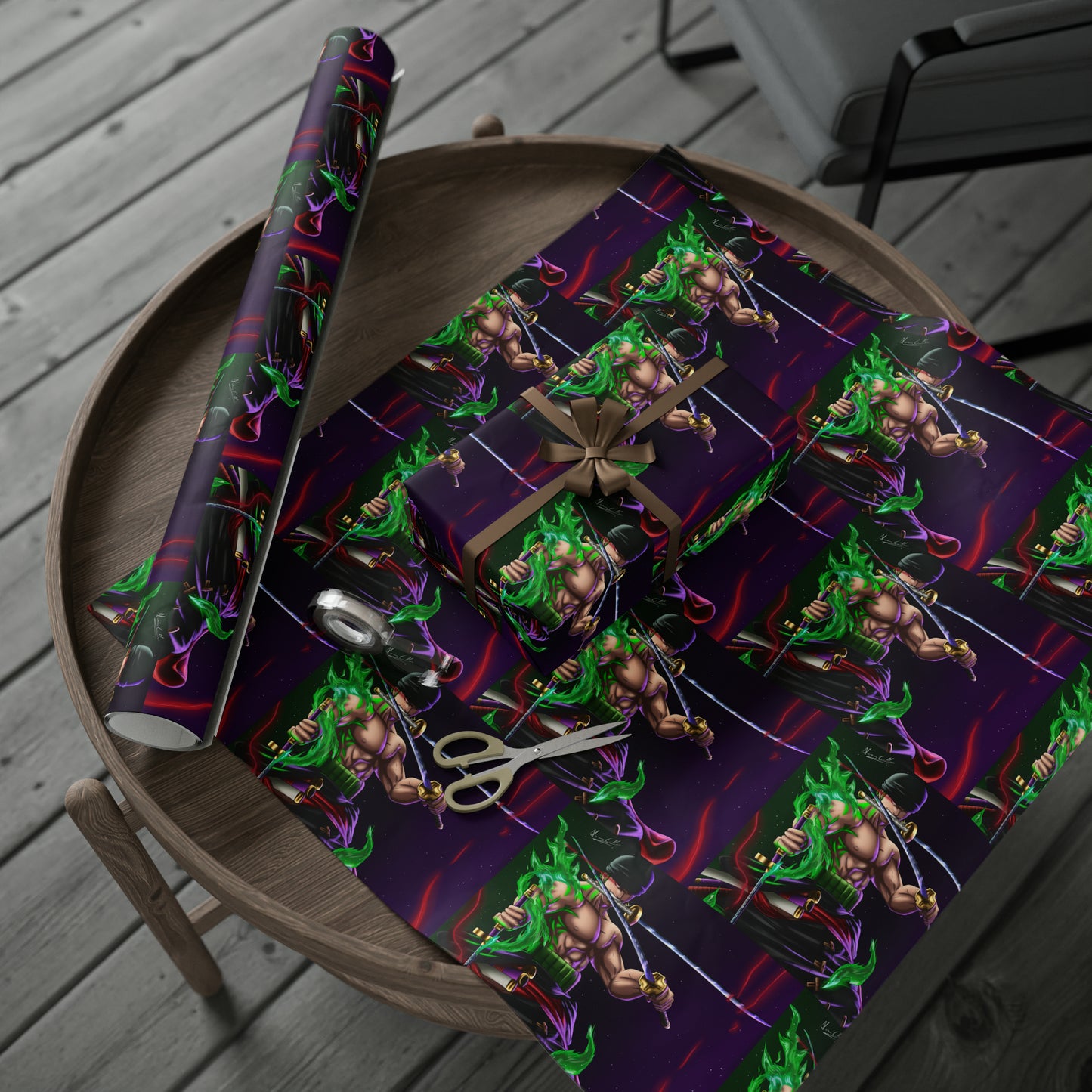 One Piece Roronoa Zoro Anime Cartoon Geburtstagsgeschenkpapier