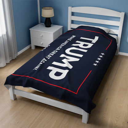 Trump MAGA Make America Great Again Velveteen Plush Blanket Mother's Father's Day Anniversary Gift Present