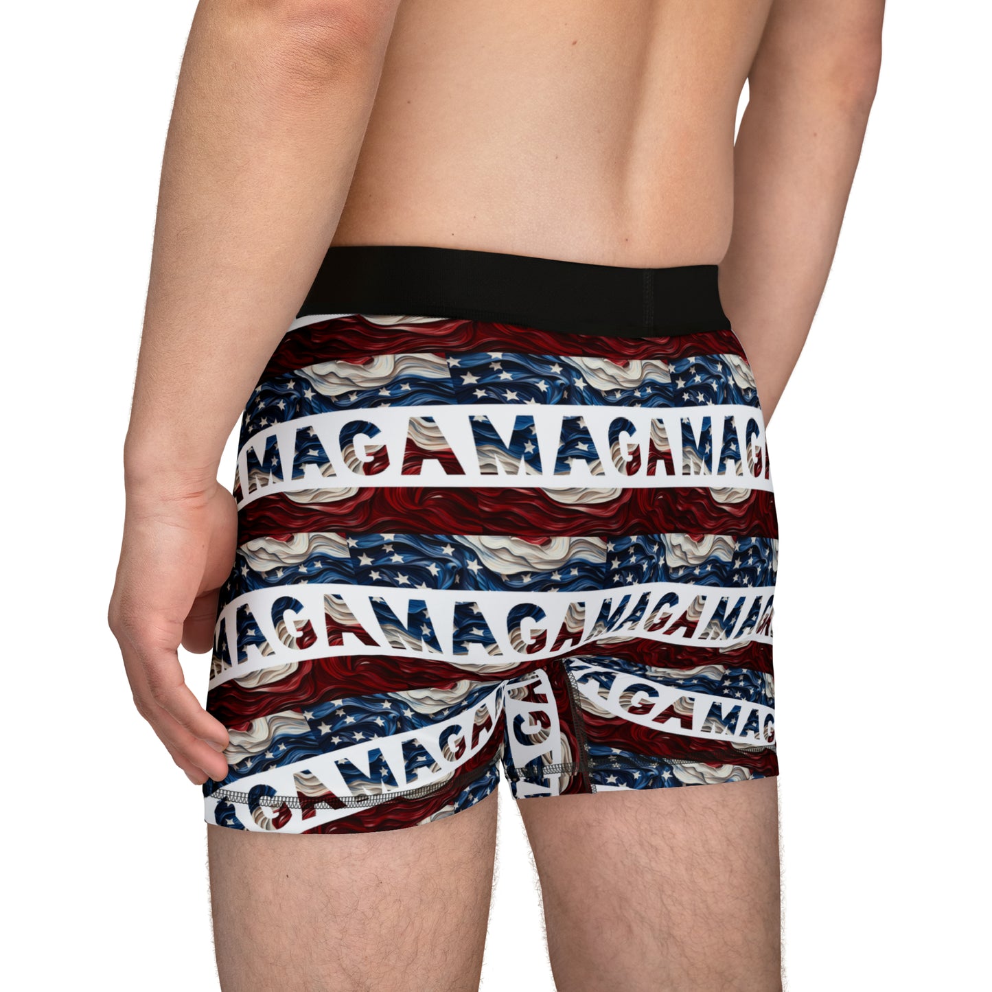 Trump 2024 MAGA Red White and Blue All over Men's Boxer Briefs