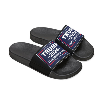 Women's Trump 2024 Take America Back Comfy PU Slide Sandals