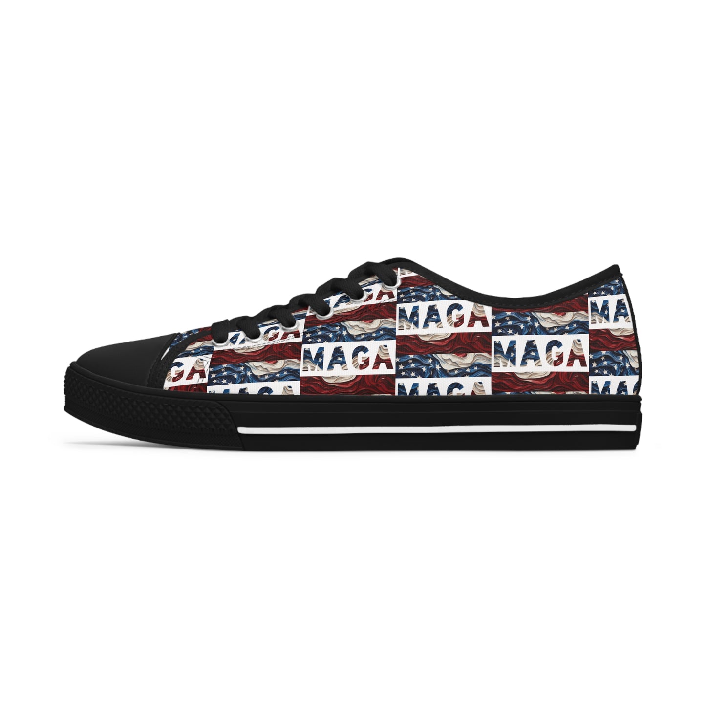 MAGA Trump Red white and blue All Over Print Women's Low Top Sneakers