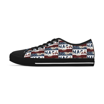 MAGA Trump Red white and blue All Over Print Women's Low Top Sneakers