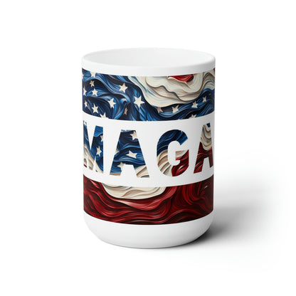 MAGA Flag Jumbo Ceramic Coffee Mug 15oz