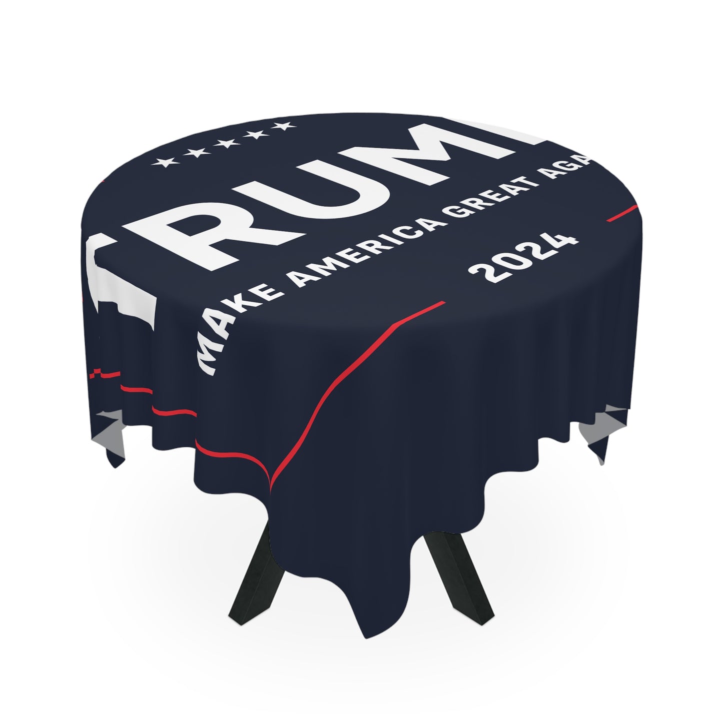 Trump 2024 Make America Great Again Blue Celebration High Quality Fabric Tablecloth