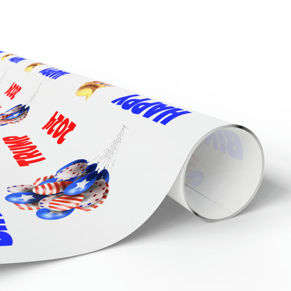 Happy Birthday Trump 2024 white MAGA Birthday Gift Present Wrapping Paper