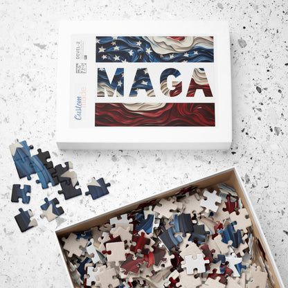 MAGA Red, White and Blue Trump Wood Puzzle 252 or 520 piece