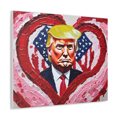 Donald Trump in the Hearts Reprint *Gemälde von Bella K. Canvas Gallery Wrap MAGA Valentinstagsgeschenk