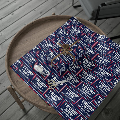 Trump Take America Back Birthday Gift Present Wrapping Paper MAGA