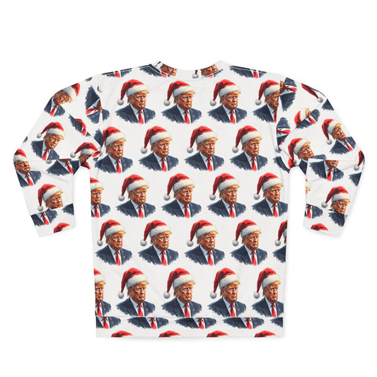 Trump Santa NOT ugly sweater party Made in U.S.A. Unisex Sweatshirt (AOP)