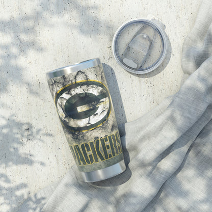 Green Bay Packers Helmet Concrete Logo Stainless Vagabond 20oz Tumbler
