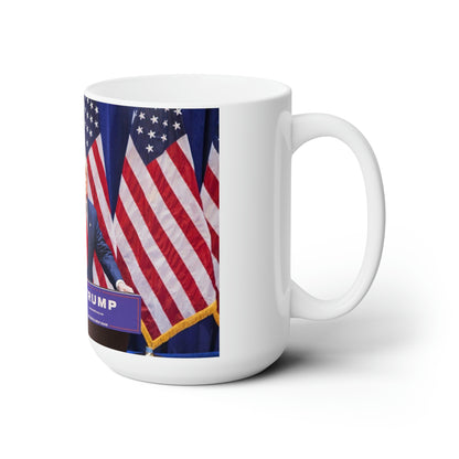 Trump American Flag Jumbo Ceramic Coffee Mug 15oz