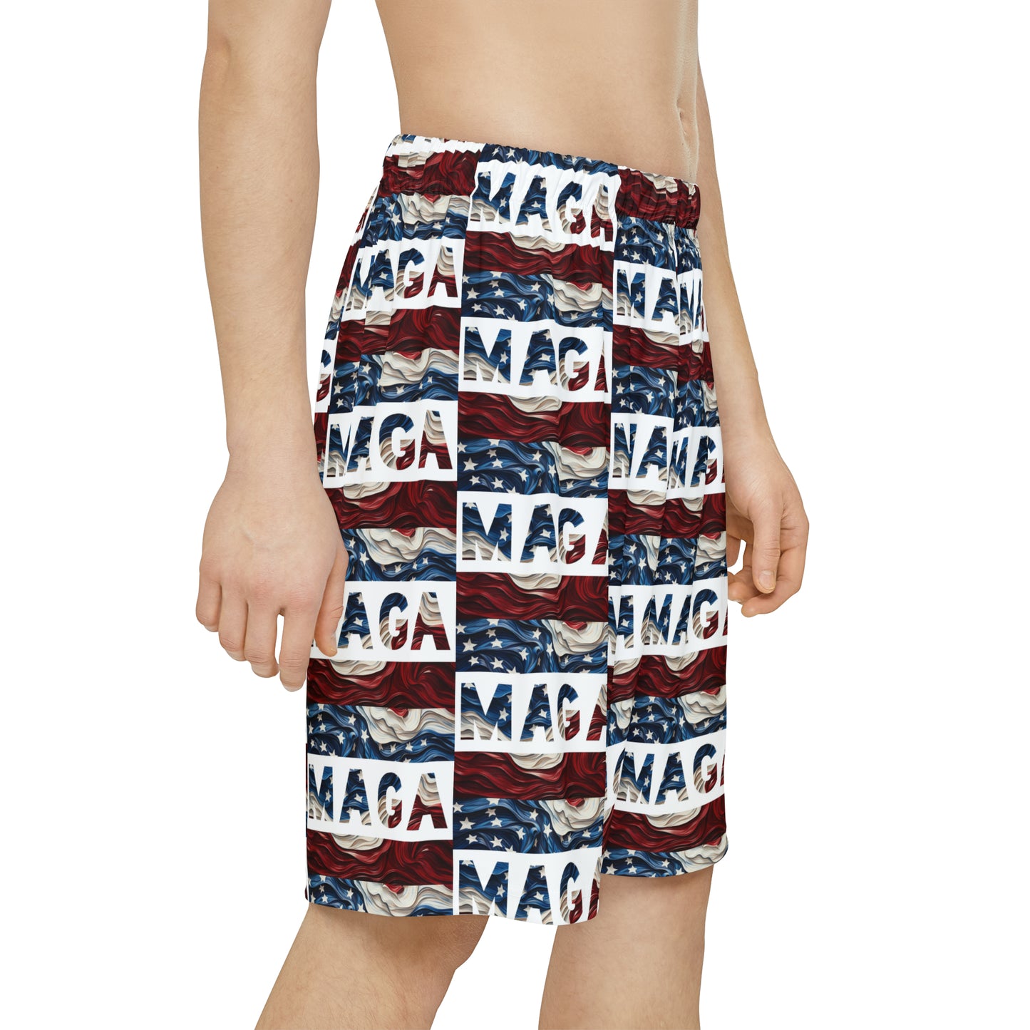 MAGA Trump Red White and Blue All over Print Men’s Sports Athletic Shorts
