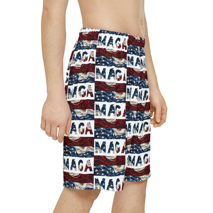 MAGA Trump Red White and Blue All over Print Men’s Sports Athletic Shorts