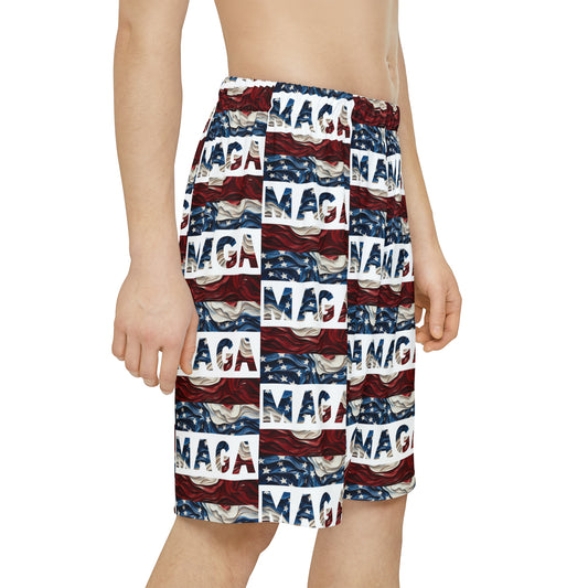 MAGA Trump Red White and Blue All over Print Men’s Sports Athletic Shorts