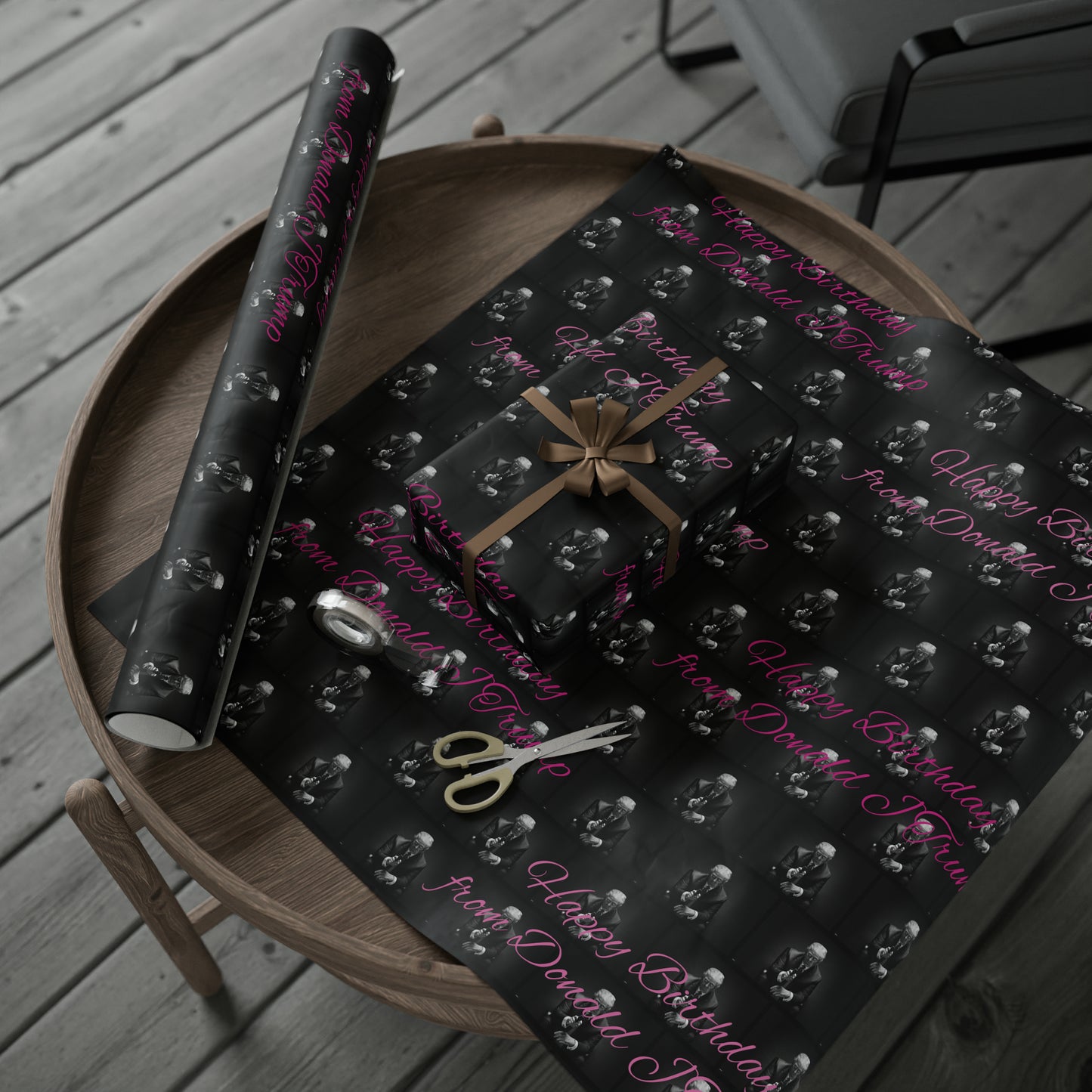 Happy Birthday From Donald J Trump Gift Wrapping Paper (Pink)